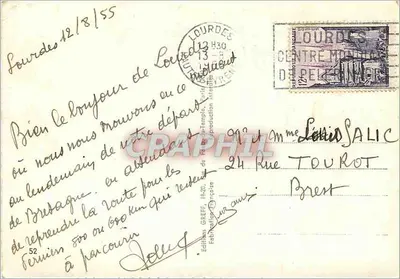 Lourdes — Ricordo di Lourdes — Éditions Greff — Verso
