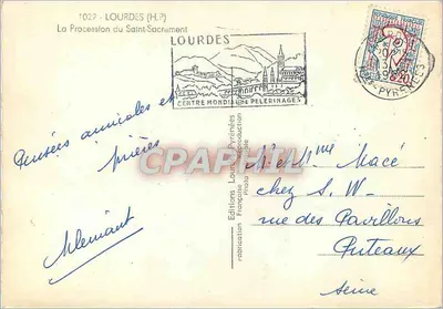 Lourdes — Processão do Santo Sacramento — Éditions Lourdes Pyrénées — Verso