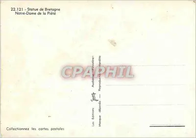 Estátua da Bretanha — Nossa Senhora da Piedade — Les Éditions Finistère — Verso