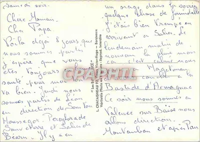 Pamiątka z Basków — André Marey — Élèe — Rewers