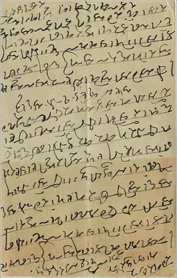 Demon z ogonem lwim — kwiat — indyjska kartka pocztowa — Rewers