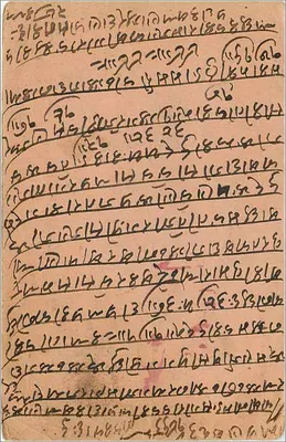 Retrato de um homem barbado — Sambhār, Índia — Carta Postal — Verso
