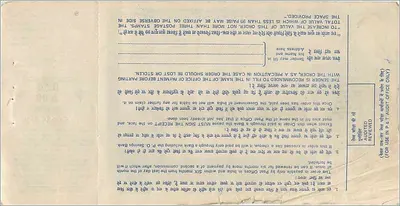 Indiase postorder — 50 paise — uitgever: Indian Postal Order — Achterkant