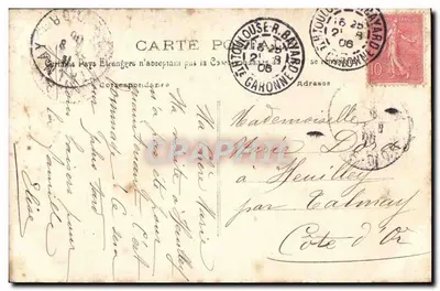 Een koppel in sentimentele scène — bust van vrouw en bloemstuk — B.C.I. n° 513 — Achterkant