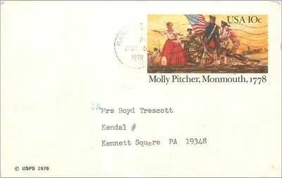 Molly Pitcher, Monmouth, 1778 — USA 10c — USPS 1978