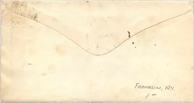 Franklin, New York — brief rond 1860 — zegel van 3 cent — Achterkant