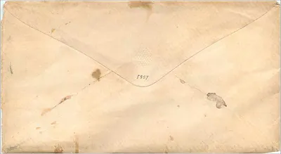 Cartolina d'epoca — busta indirizzata a Miss Eveline Hitchinson a Cromwell, Conn. — timbro e postmark di New York — Verso