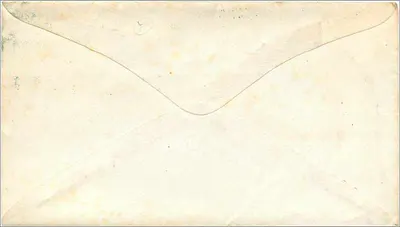 Rockford, Illinois — Brief gestuurd naar Mevrouw E. N. Scorillo in Montpelier, Vermont — blauwe zegel van 3 cent en afstempeling van Rockford — Achterkant