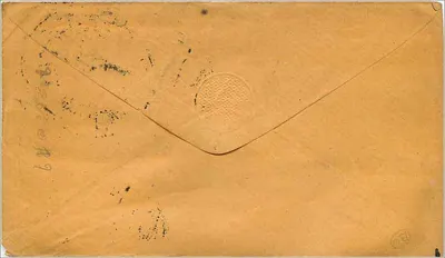 Envelope cerca de 1887 — HENDRICKS, N.Y. — selo de 3 centavos e carimbo postal — Verso