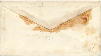 Newark — carta para Erie, Pa. — selo verde de 3 centavos e carimbo de Newark, 9 de agosto — Verso