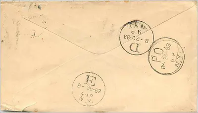 New Bedford, Massachusetts — carte postale versée à Miss Rose Wilson — timbre vert et cachet postal — Verso