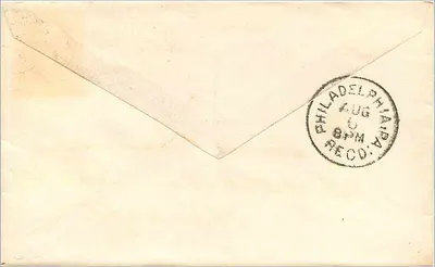 Cincinnati — lettre à destination de Philadelphie — timbre postal américain 1817 — Verso