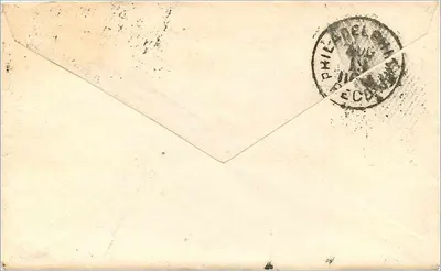 Cincinnati — carte postale envoyée vers Philadelphie — éditeur inconnu, n° de série non visible — Verso