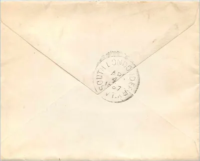 Danvers — Massachusetts — 1887 — selo de 2 centavos Washington — destinado a South Londonderry, Vermont — Verso