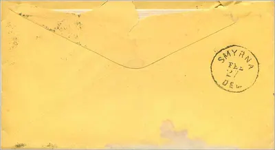 Porter Iron Roofing Co. — Cincinnati, O. — carte postale jaune avec timbre et cachet — Verso