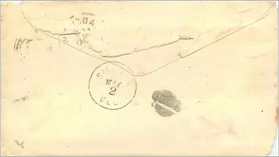 Hiram E. Lutz, producent van kruit — Filadelfia — stempel van 3 cent — Achterkant