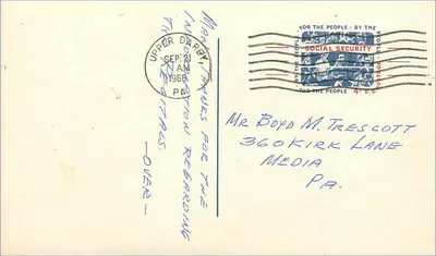Upper Darby — agradecimentos pelas aposentadorias — U.S. Social Security