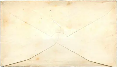 Antieke ansichtkaart met adres van abt P. B. Wilcoff in East Bridgewater, Mass. — postzegel van 3 cent Lincoln en poststempel van Northboro, 1 april 1864 — Achterkant