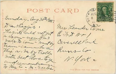 Fountain in Canfield Park, Saratoga, N.Y. — Detroit Photographic Co. n° 8490 — Verso