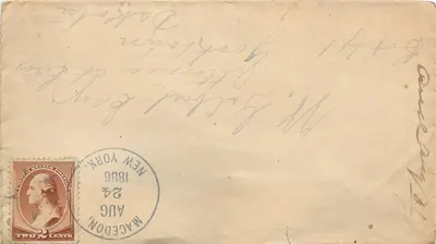 Tarjeta postal enviada desde New York — 24 de agosto de 1886 — editor desconocido