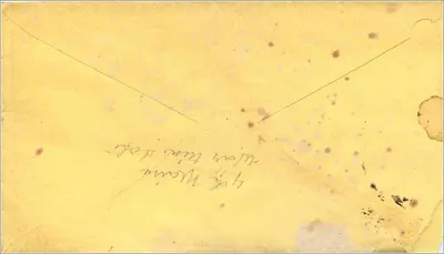 Carta postal destinada a Roslinda Netson em Bochdane — selo de 3d. vermelho e carimbo postal de WAGENINGEN do dia 24 de maio de 1863 — Verso