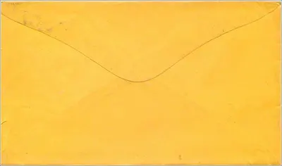Envelope amarelo — carta para Austin Rogue, Onning, N.Y. — selo de 4 centavos George Washington — carimbo de Revington, N.Y., 18 SE 18 — Verso