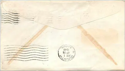 위스콘신 — 1848-1948 백년 기념 — 'America's Dairyland' — 미국 항공우편 — 뒷면