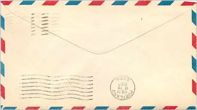 Eerste vlucht van het reactiemotorgestuurde postdienstvlucht — Portland naar New York — Verenigde Staten van Amerika — Achterkant