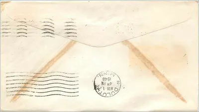 Wisconsin — 1848-1948 Centennial — U.S. Air Mail — Verso