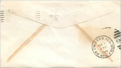 Wisconsin — 1848-1948 Centenario — 'America's Dairyland' — U.S. Air Mail — Verso