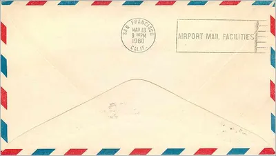 Primeiro voo da rota aérea Jet Mail Service — Baltimore, Maryland — editor não visível — Verso
