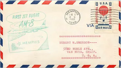 Primeiro voo a reação AM-8 — Memphis — editor desconhecido, número de série não visível