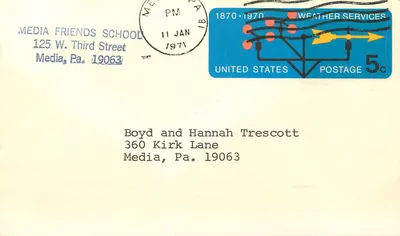 Media Friends School — carta postal com mensagem de agradecimento — Media Friends School