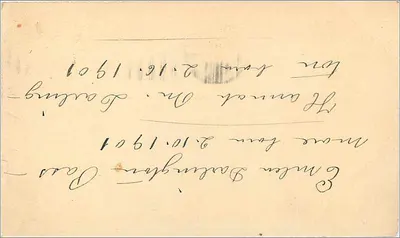 Carta postal americana — Washington D.C. — editor não visível — Verso