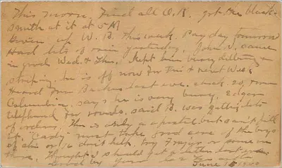 Conneautville, Pensilvânia — carta postal americana datada de junho de 1900 — editor não visível — Verso