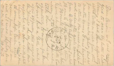 Carta postal americana — Washington D.C. — editor não visível, número de série não visível — Verso