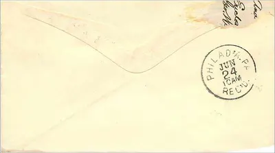 GAYALLTON PA — Lettera a C. Forwer Esq. a Filadelfia — timbro da 3 centesimi di George Washington — Verso