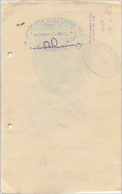 कोचीन के प्रशासन की पोस्टकार्ड — 12 अन्ना के मुद्राच्छेद — के लिए C. L. परीक, कोचीन — पीछे