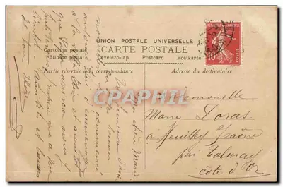 Mulher em vestido rosa segurando um buquê — Lisezette, Boulourgue, 11 Março 1908 — n° 734 — Verso