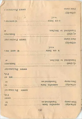 Administracyjna karta pocztowa indyjska — pieczęcie odnowy pozwolenia — wydawca B.R.L.F.E.E. (Biuro Rejestracji i Licencji, Wymiany Walut) — Rewers