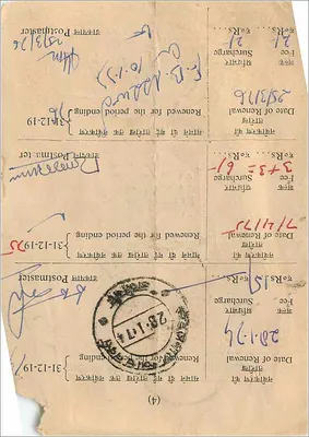 Carta postal de correio para Bholanath, Índia — editor B.R.L.FEE, número de série (3) e (4) — Verso