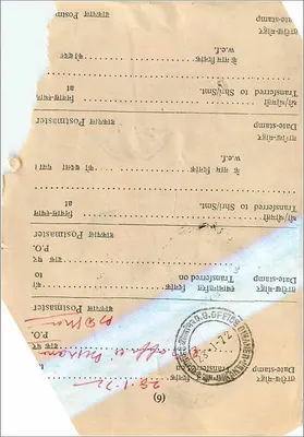 Indyjska karta pocztowa biura pocztowego — znaki opłaty biurowej — wydawca nieznany — Rewers