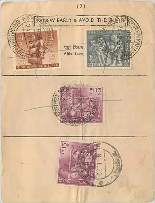 Renovação de carimbo postal — Índia — 1921-1923 — Verso