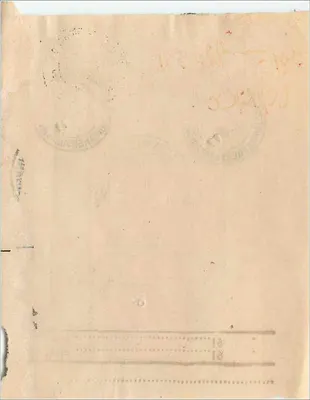 Carta postal de Pathankot — selos e datações de Bikaner, Índia — Verso