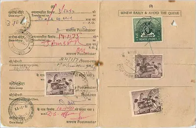 Carta postal de renovação postal — Índia — editor não visível — Verso