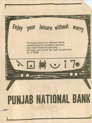 Publicidade bancária — Punjab National Bank — editor PNB — Verso