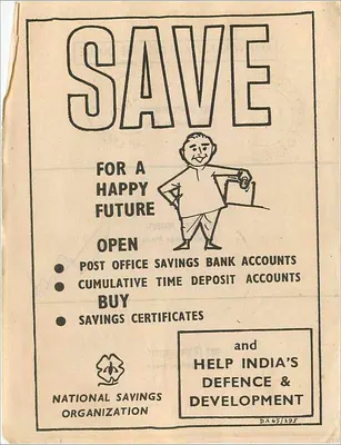 Publicidade para contas de poupança — National Savings Organization — Índia — Verso