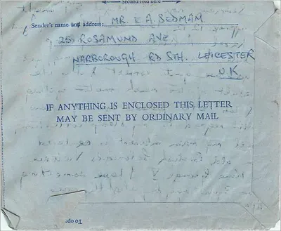 Liczba lotnicza z Leicester — 28 kwietnia 1954 — wydawca nie widoczny — Rewers