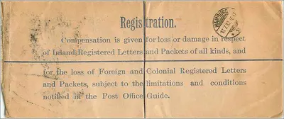 Lettre recommandée Glasgow — Hambourg — texte d'information sur la réclamation — Verso