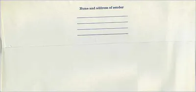 Envelope postal — selo octogonal 5d — editor não visível — Verso
